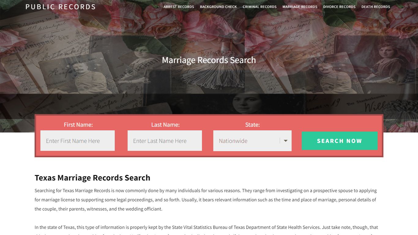 Texas Marriage records - Public Records